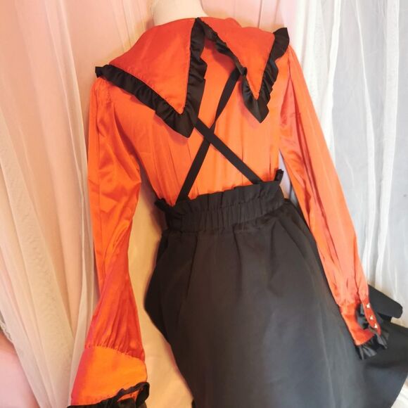 MA*RS Outfit Small Jirai Kei Set Black Red Goth Halloween Blouse Skirt Cosplay - Picture 3 of 7